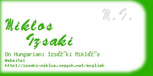 miklos izsaki business card